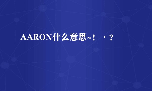 AARON什么意思~！·？