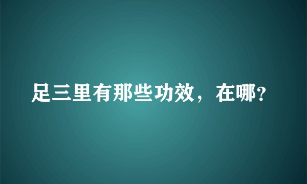 足三里有那些功效，在哪？