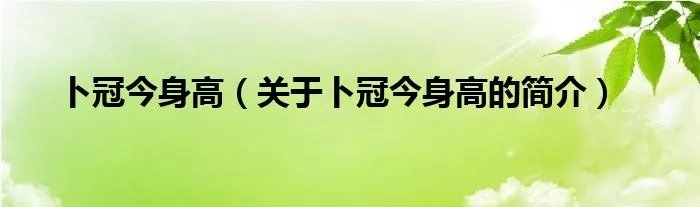 卜冠今身高（关于卜冠今身高的简介）