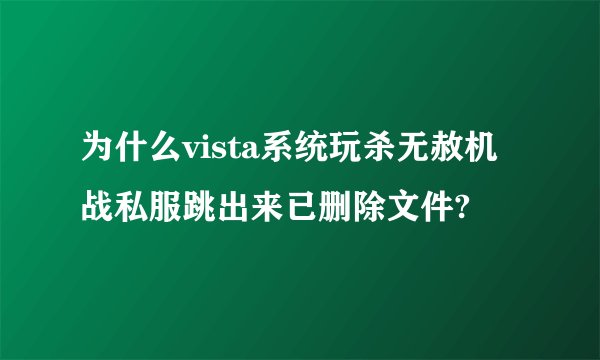 为什么vista系统玩杀无赦机战私服跳出来已删除文件?