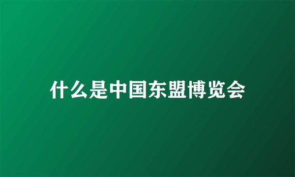 什么是中国东盟博览会