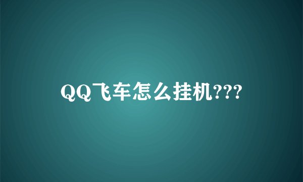 QQ飞车怎么挂机???