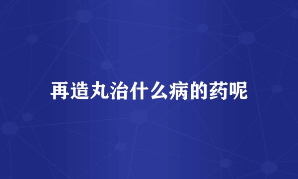 再造丸治什么病的药呢