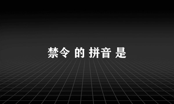 禁令 的 拼音 是