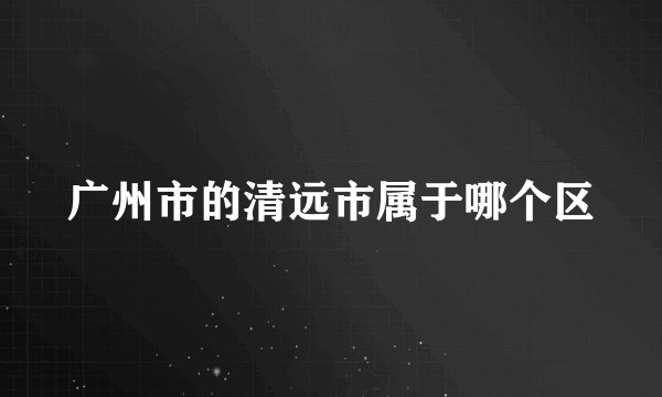广州市的清远市属于哪个区