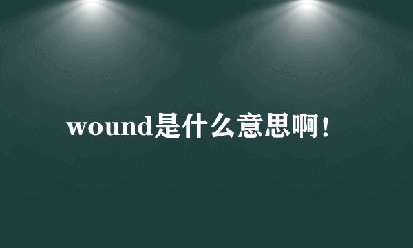 wound是什么意思啊！