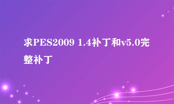 求PES2009 1.4补丁和v5.0完整补丁