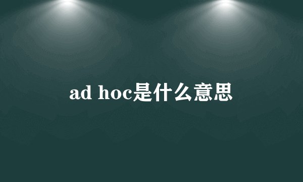 ad hoc是什么意思