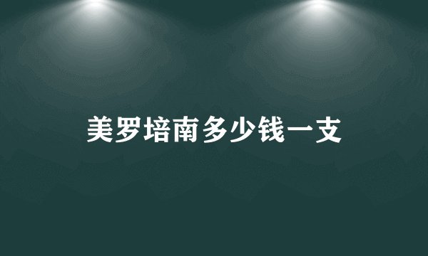 美罗培南多少钱一支