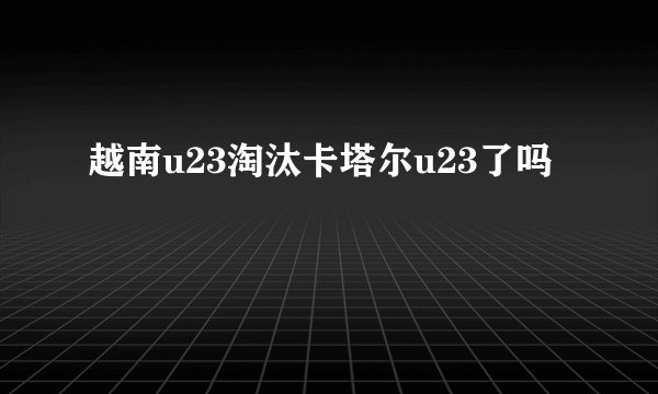 越南u23淘汰卡塔尔u23了吗