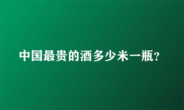 中国最贵的酒多少米一瓶？