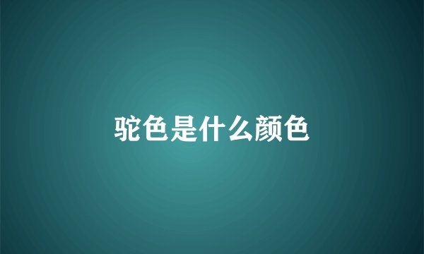 驼色是什么颜色