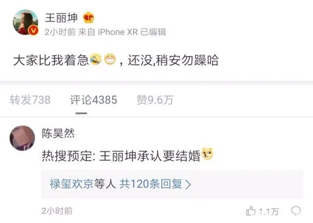 王丽坤否认结婚微博发文请大家稍安勿躁