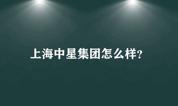 上海中星集团怎么样？