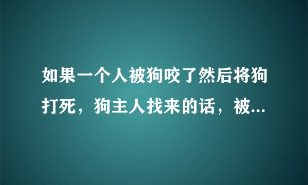 如果一个人被狗咬了然后将狗打死，狗主人找来的话，被咬者在法律上是否负有责任？