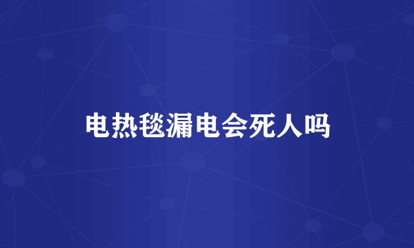 电热毯漏电会死人吗
