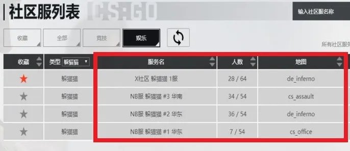 csgo躲猫猫模式在哪 躲猫猫模式位置介绍