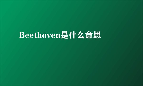 Beethoven是什么意思