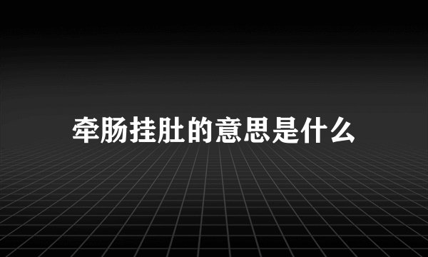 牵肠挂肚的意思是什么