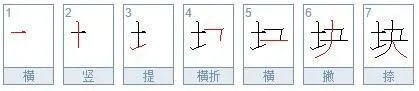 块的笔顺笔画顺序