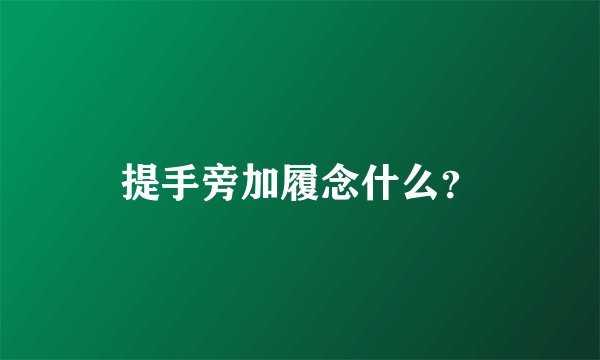 提手旁加履念什么？