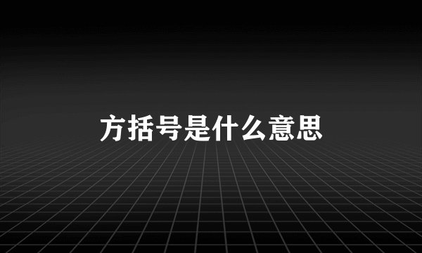 方括号是什么意思