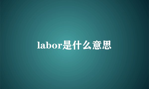 labor是什么意思