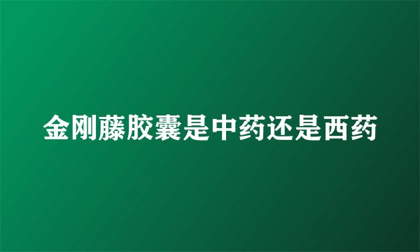 金刚藤胶囊是中药还是西药