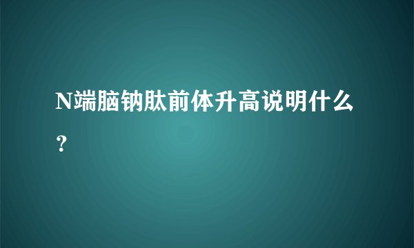 N端脑钠肽前体升高说明什么？