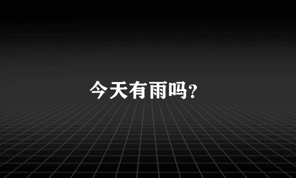 今天有雨吗？