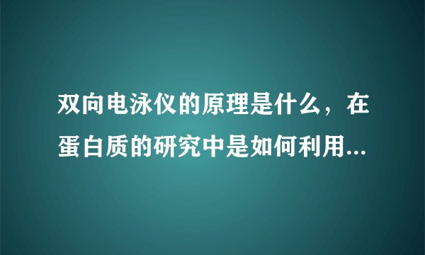 双向电泳仪的原理是什么，在蛋白质的研究中是如何利用它的，谢谢？