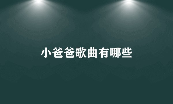 小爸爸歌曲有哪些
