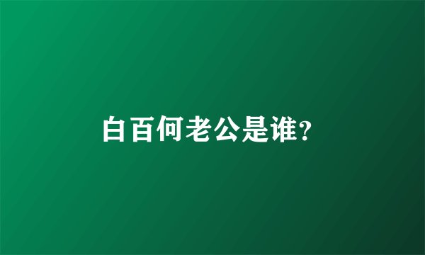 白百何老公是谁？