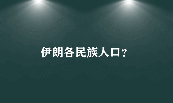 伊朗各民族人口？