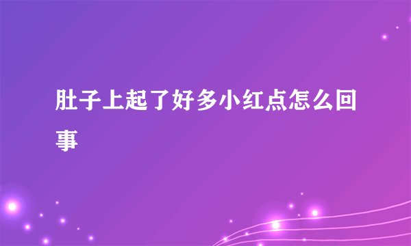 肚子上起了好多小红点怎么回事