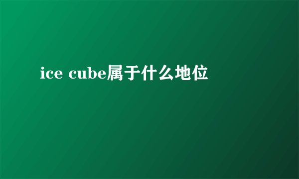 ice cube属于什么地位