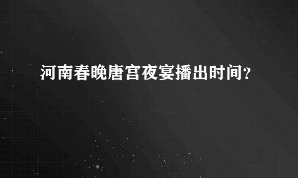 河南春晚唐宫夜宴播出时间？