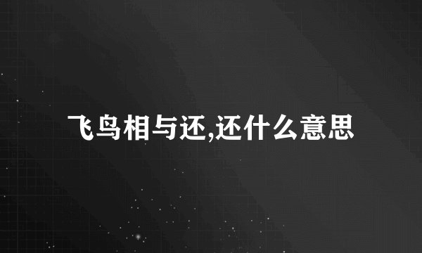 飞鸟相与还,还什么意思