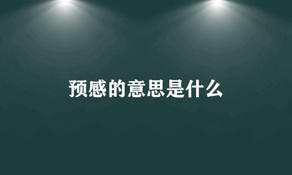 预感的意思是什么