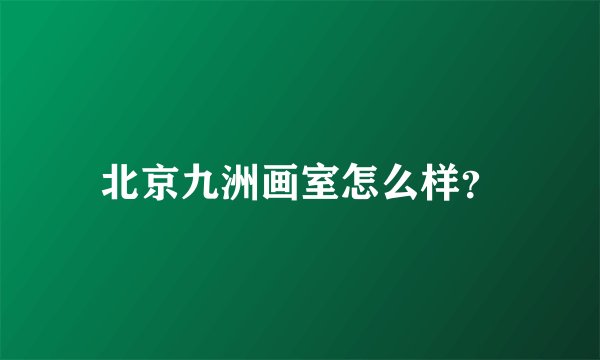 北京九洲画室怎么样？