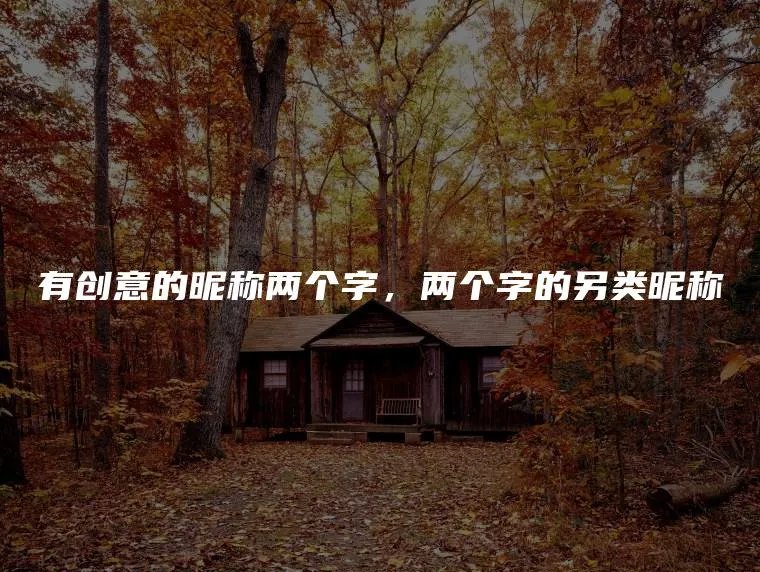 有创意的昵称两个字，两个字的另类昵称