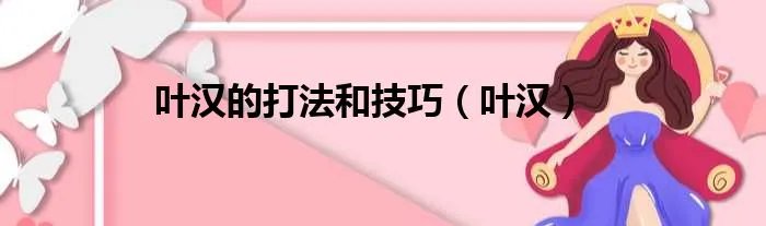 叶汉的打法和技巧（叶汉）