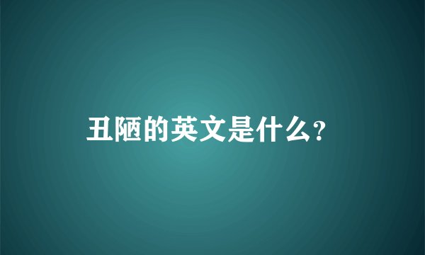 丑陋的英文是什么？