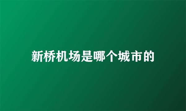 新桥机场是哪个城市的