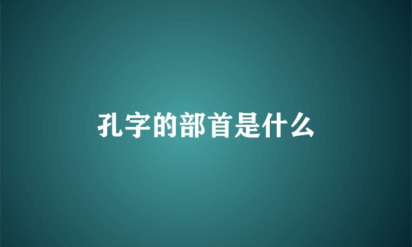孔字的部首是什么