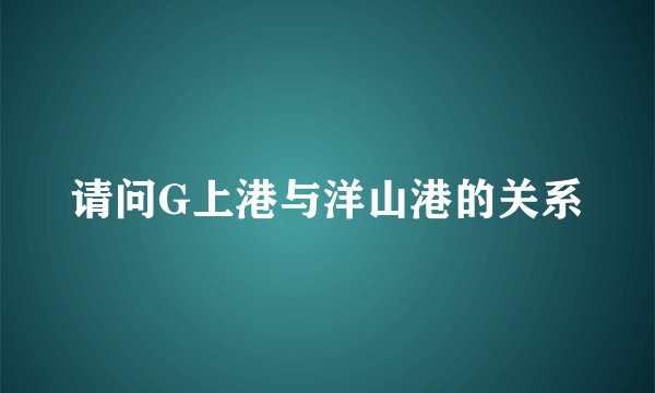 请问G上港与洋山港的关系