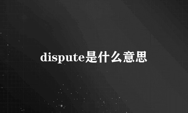 dispute是什么意思