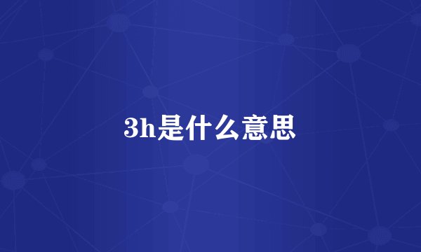 3h是什么意思