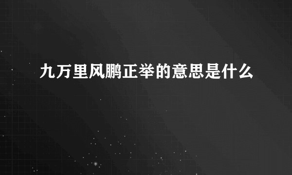 九万里风鹏正举的意思是什么
