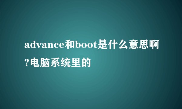 advance和boot是什么意思啊?电脑系统里的